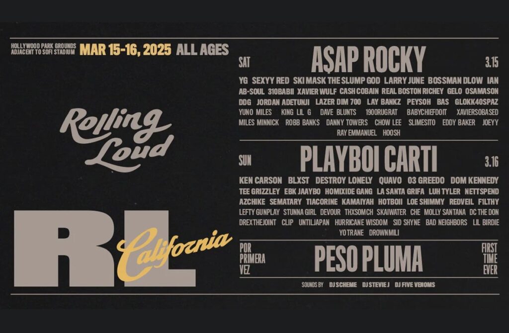 Rolling Loud California 2025 Lineup Announced First 3 Only