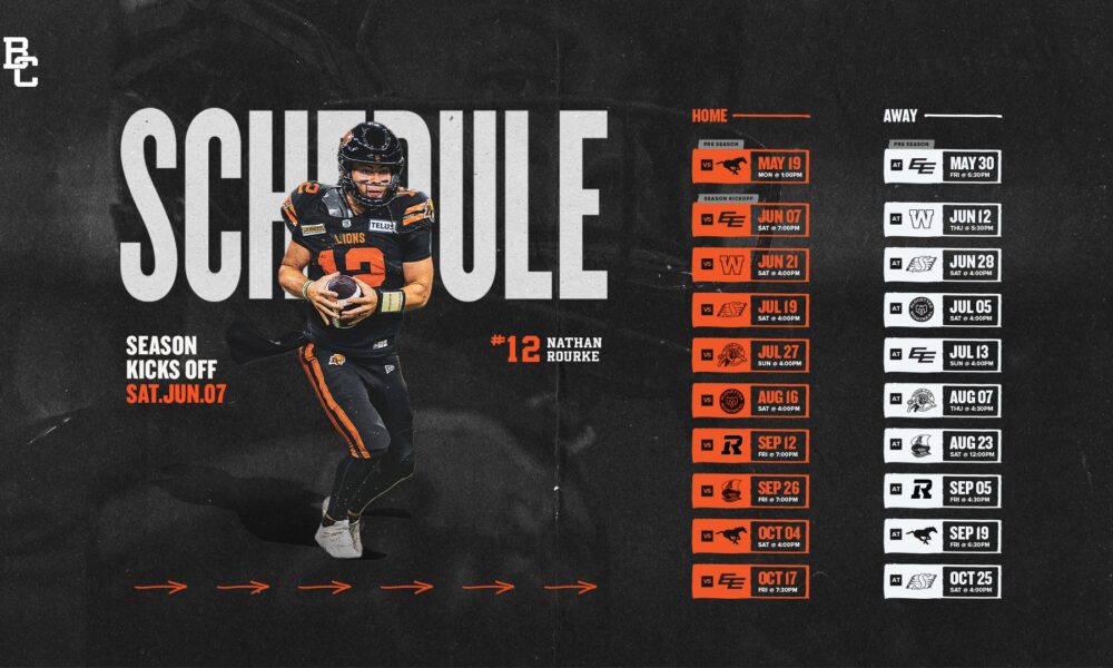 BC Lions Schedule 2025